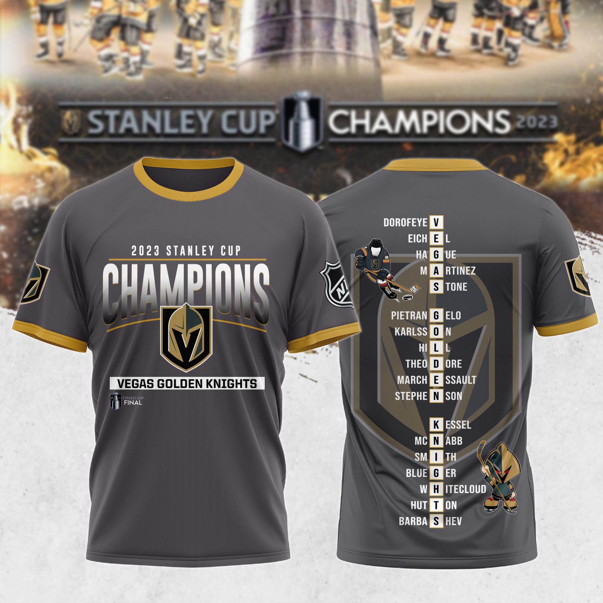 Vegas Golden Knights 2023 Stanley Cup Final Custom Jersey - All Stitch