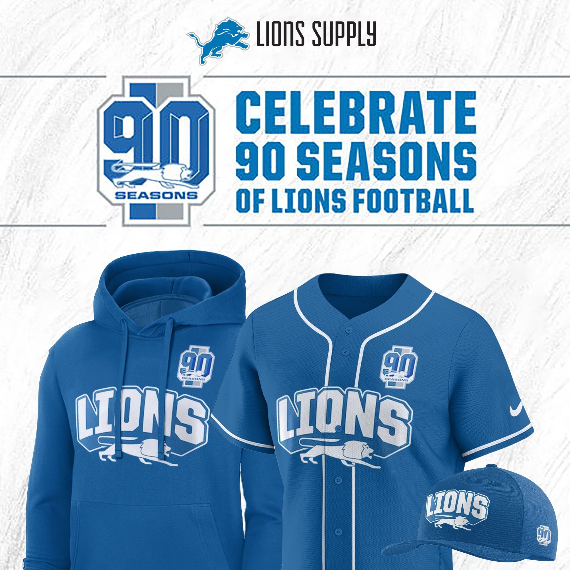 Nike Detroit Lions Blue 90th Season Legend T-Shirt, hoodie