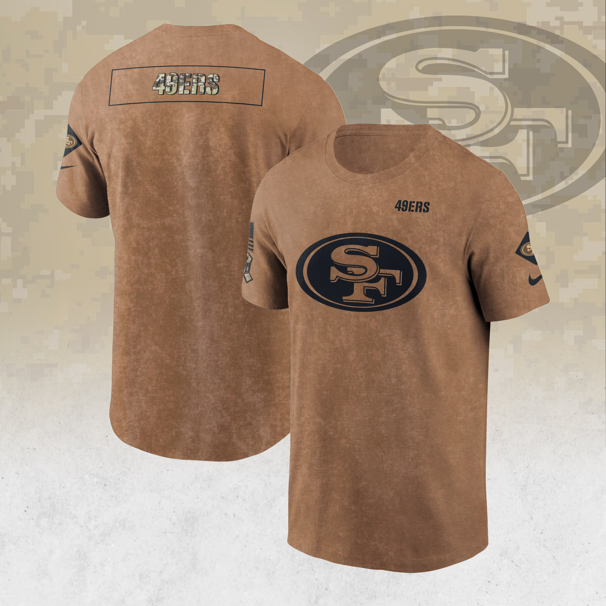 San Francisco 49ers Hoodies Salute to Service Sideline Therma Pullover Gift