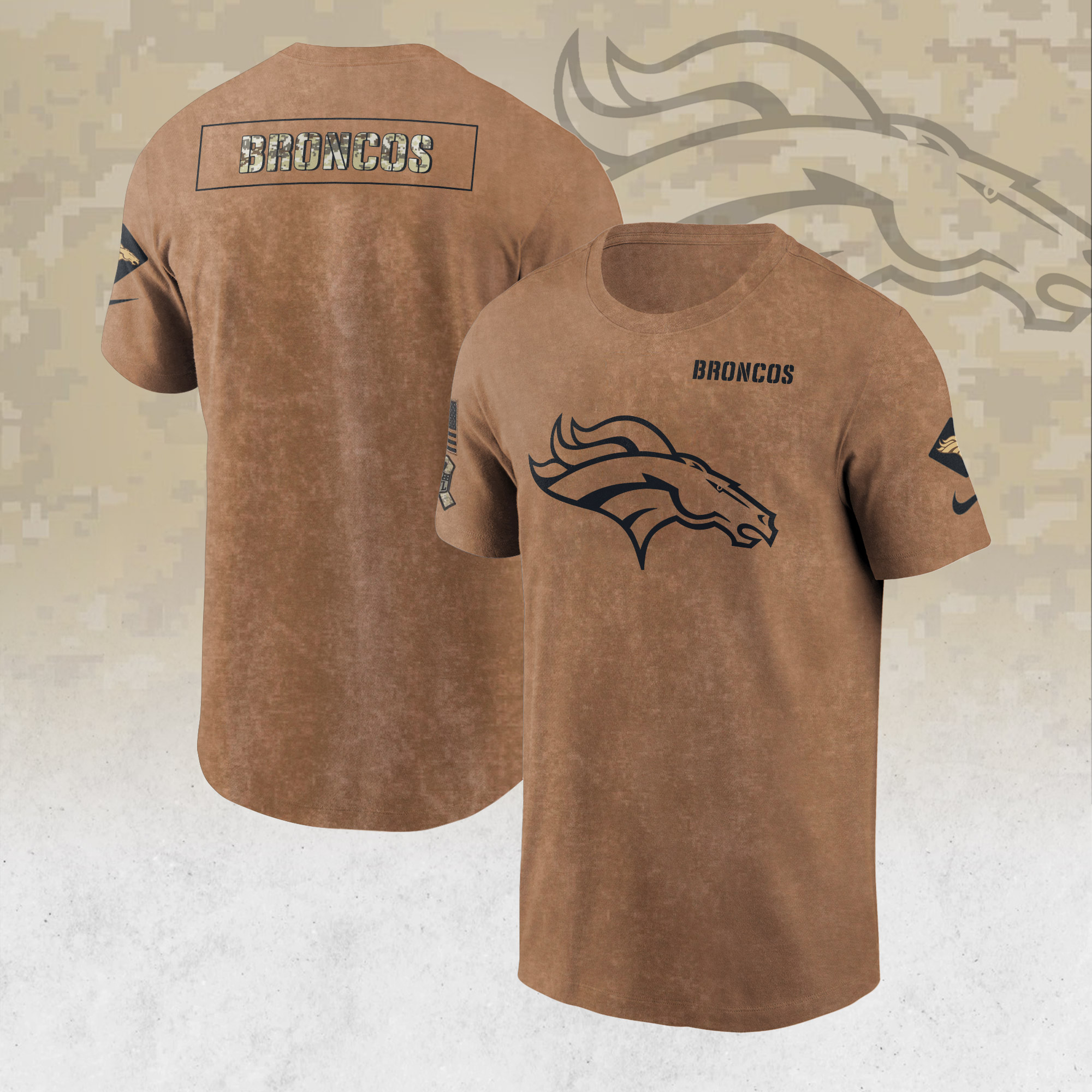 Philadelphia Eagles Nike 2023 Salute To Service Sideline T-Shirt - Brown