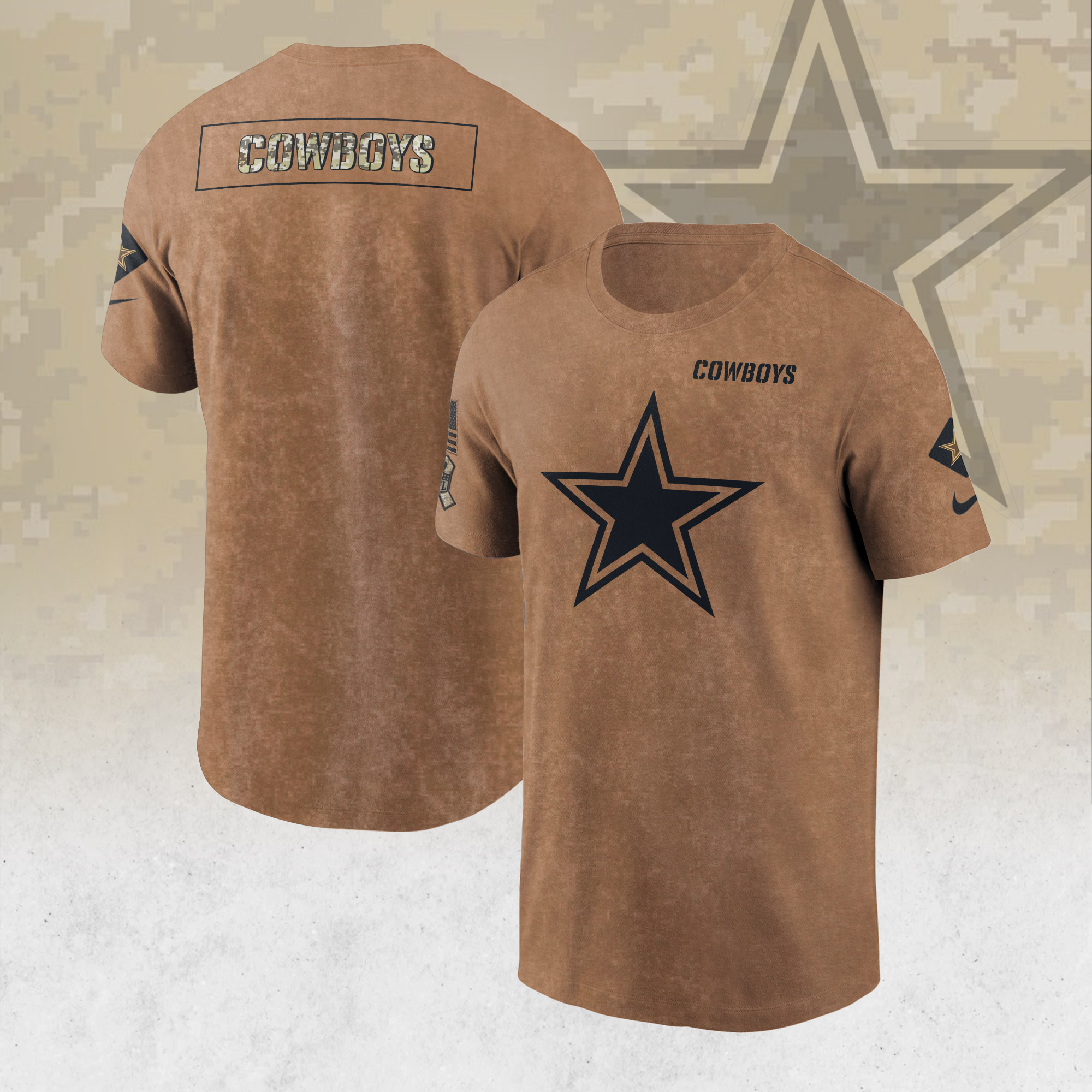 New York Giants Nike 2023 Salute To Service Sideline T-Shirt - Brown