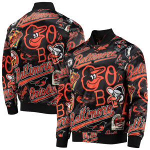 Baltimore Orioles Black And White Bomber Varsity Jacket