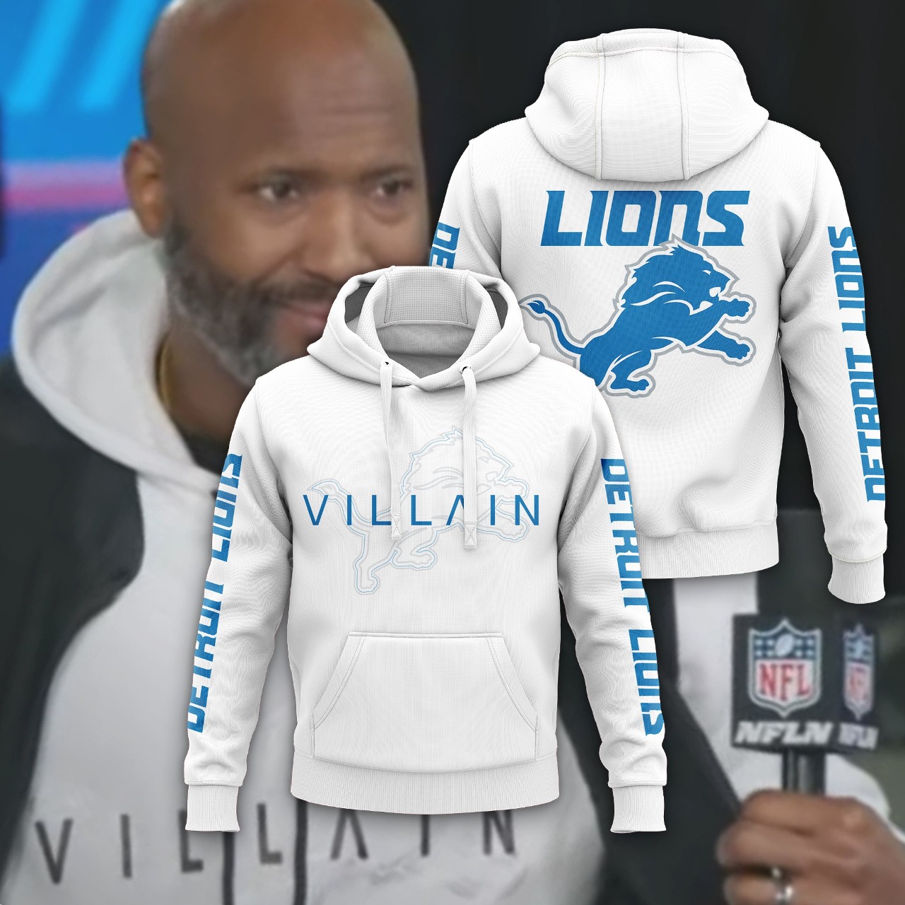 Detroit Lions White Hoodie