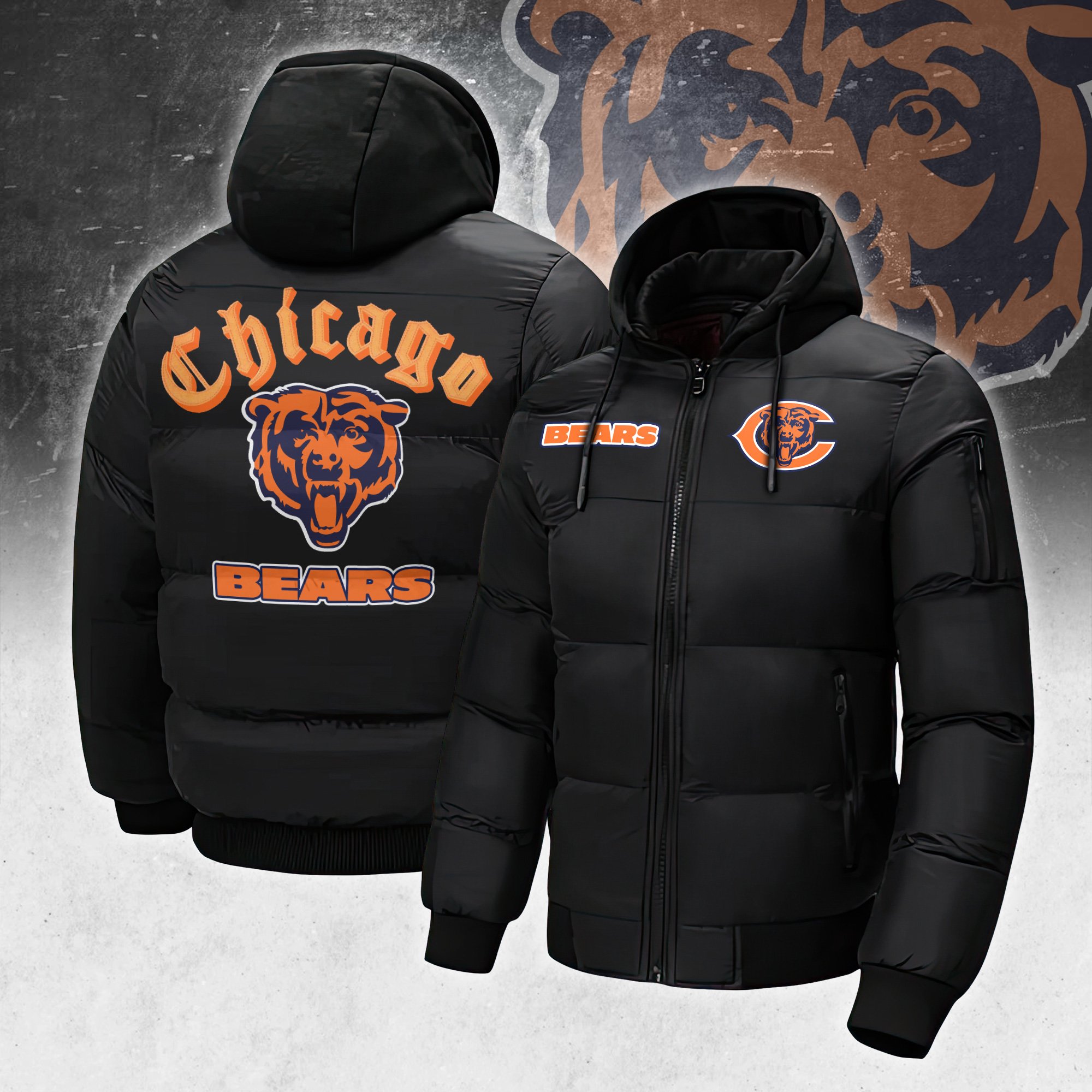 Chicago Bears Football Hoodies Men's Pullover Sweatshirt Hooded Jackets  S-5XL |