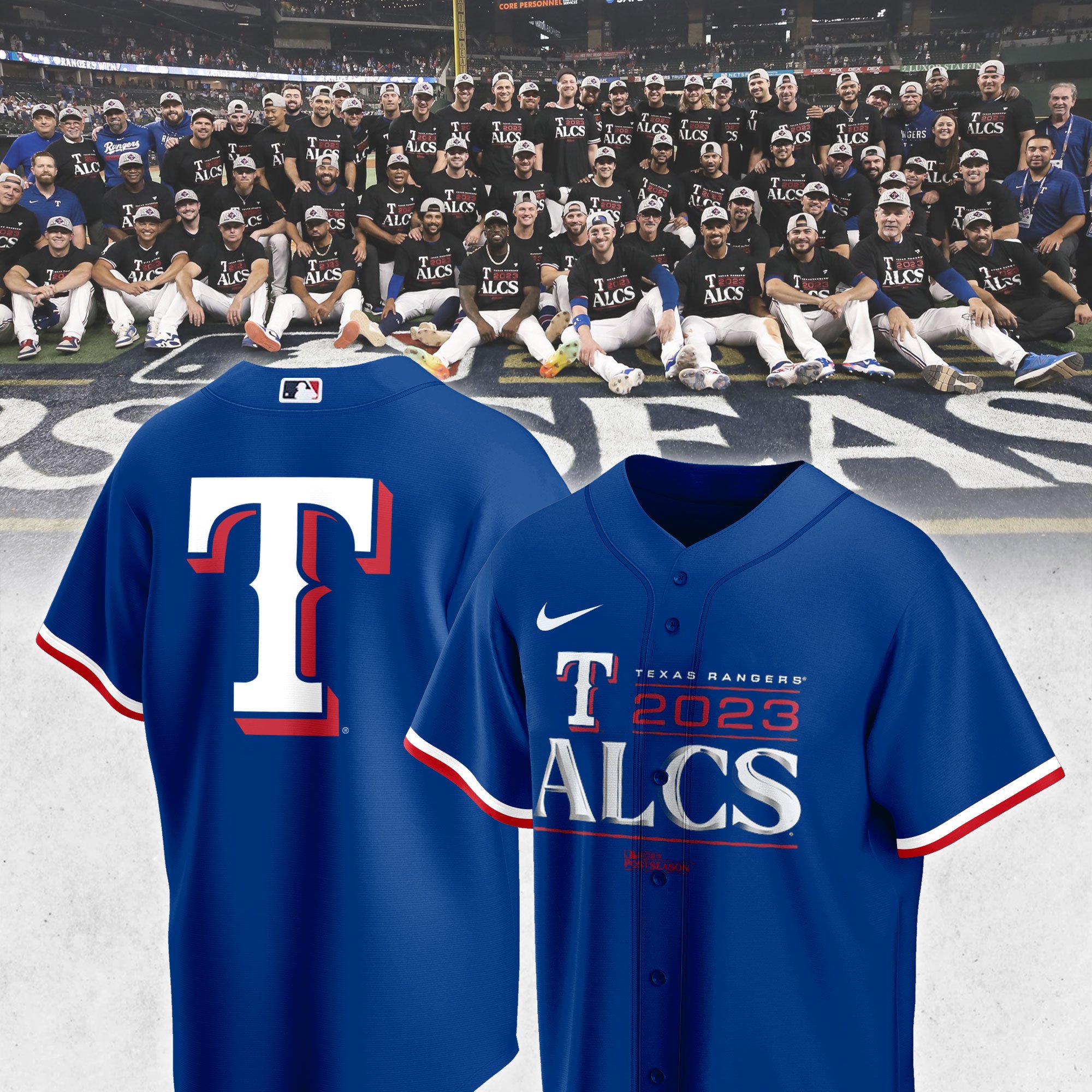 Texas Rangers Branded Blue ALCS Locker Room Jersey - BTF Trend
